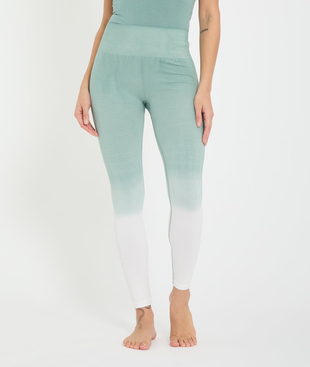 Raisi - legging dip dye en bambou - Vert Lichen - Yoga Searcher
