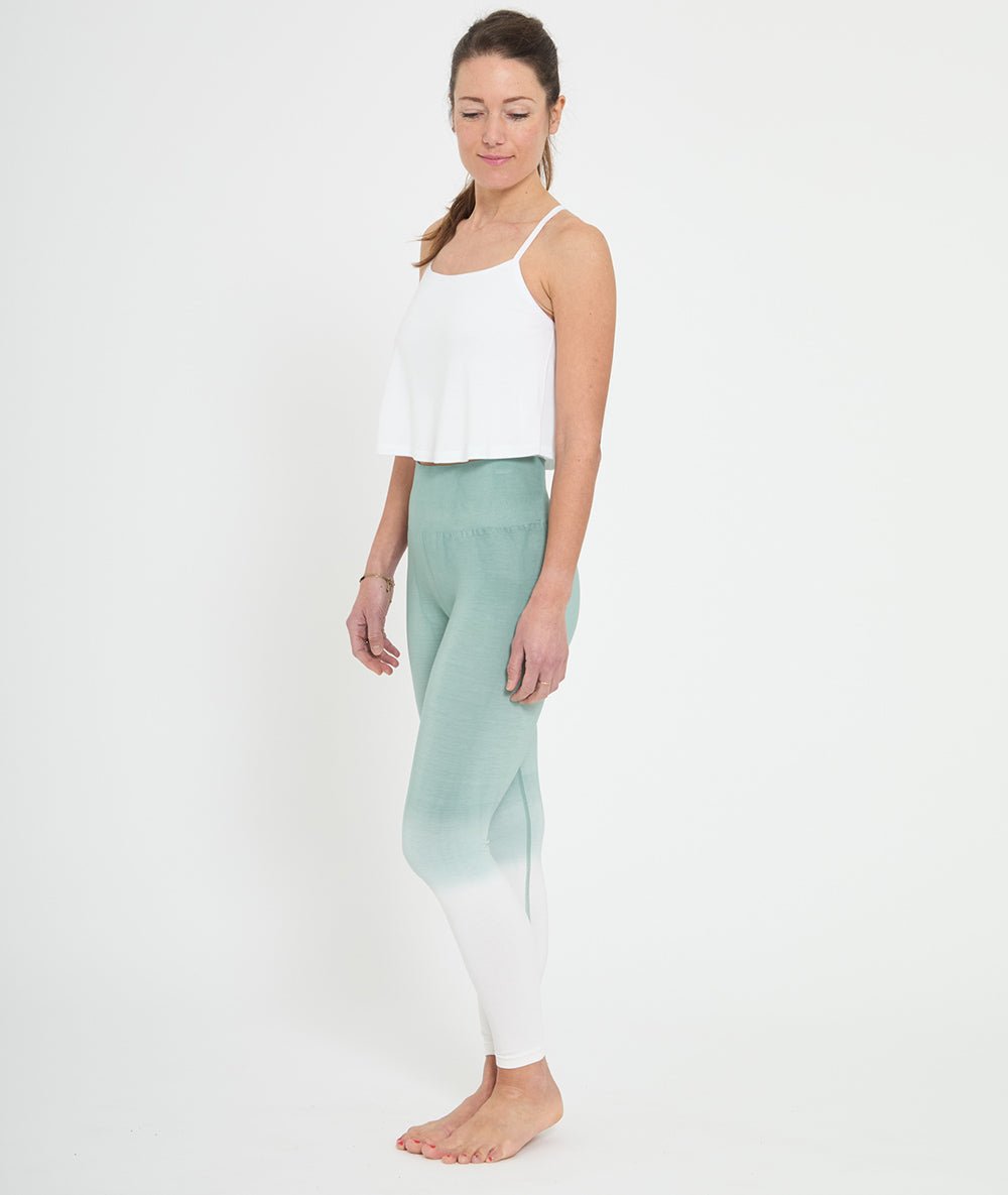 Raisi - legging dip dye en bambou - Vert Lichen - Yoga Searcher