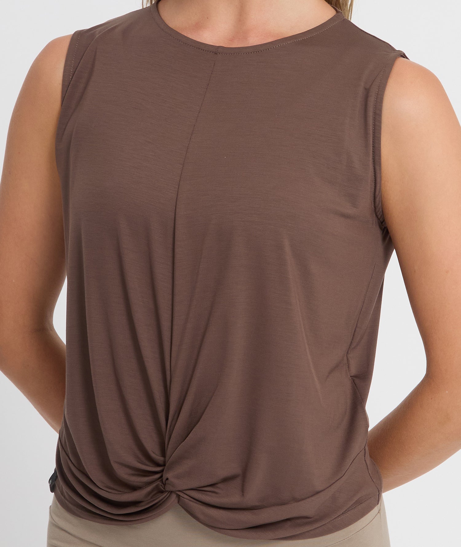 TWIST - Débardeur en Lyocell - Marron - Yoga Searcher