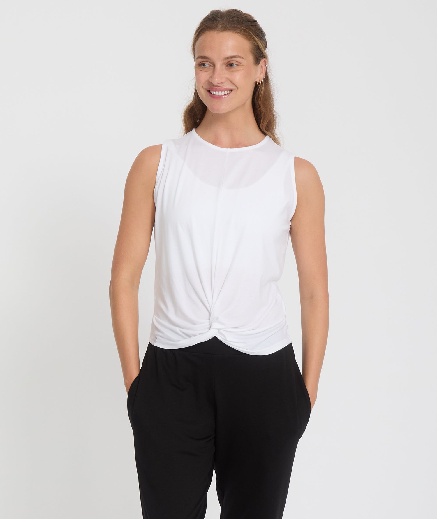 TWIST - Débardeur en Lyocell - Blanc - Yoga Searcher