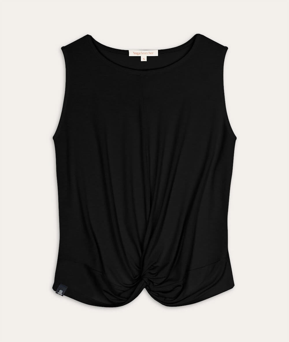 TWIST - Débardeur en Lyocell - Noir - Yoga Searcher
