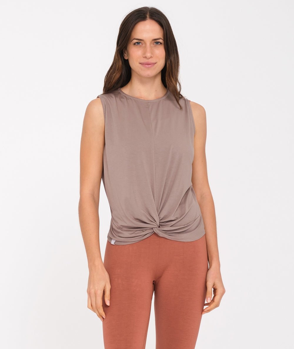 TWIST - Débardeur en Lyocell - Cacao - Yoga Searcher