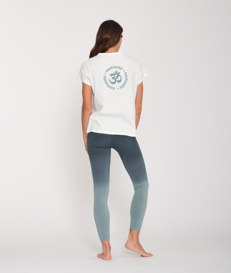 Damen-T-Shirts neu kurzärmeliges T-Shirt aus Baumwolle - Yoga-Pose Grow  Within T