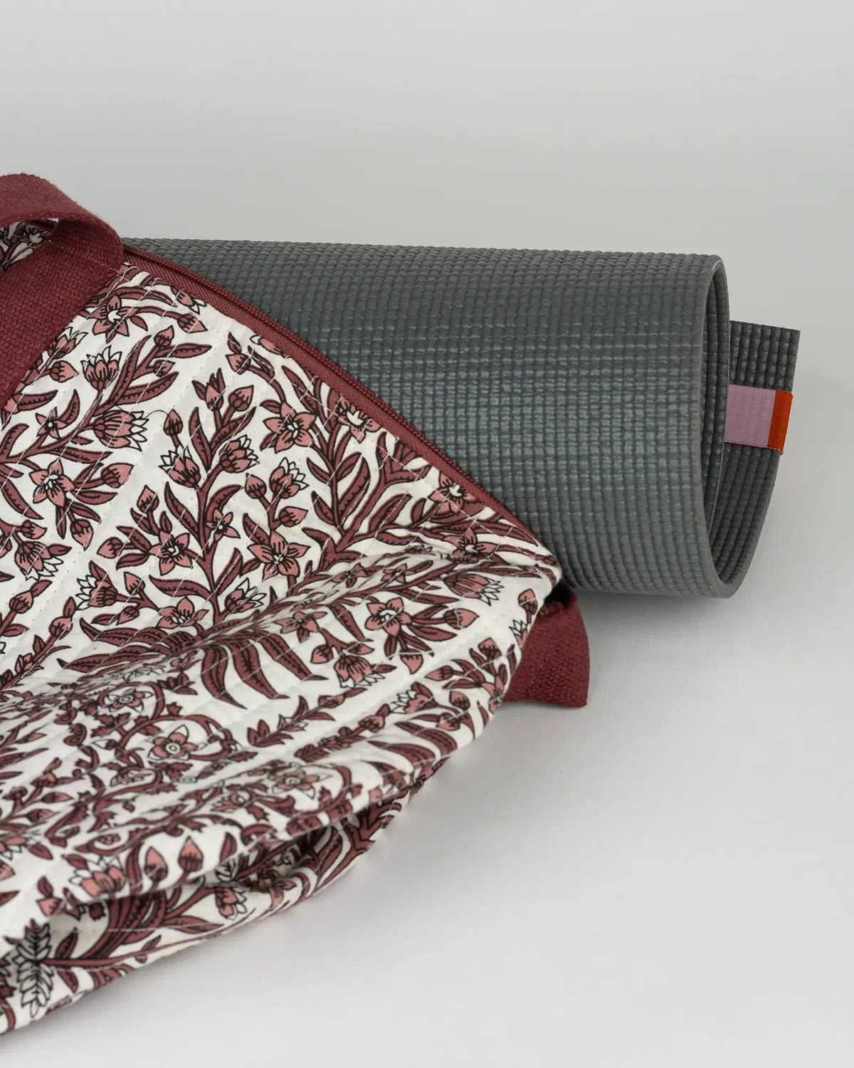 Le sac de yoga en tissu matelassé Art vert - Henne- Yoga Searcher