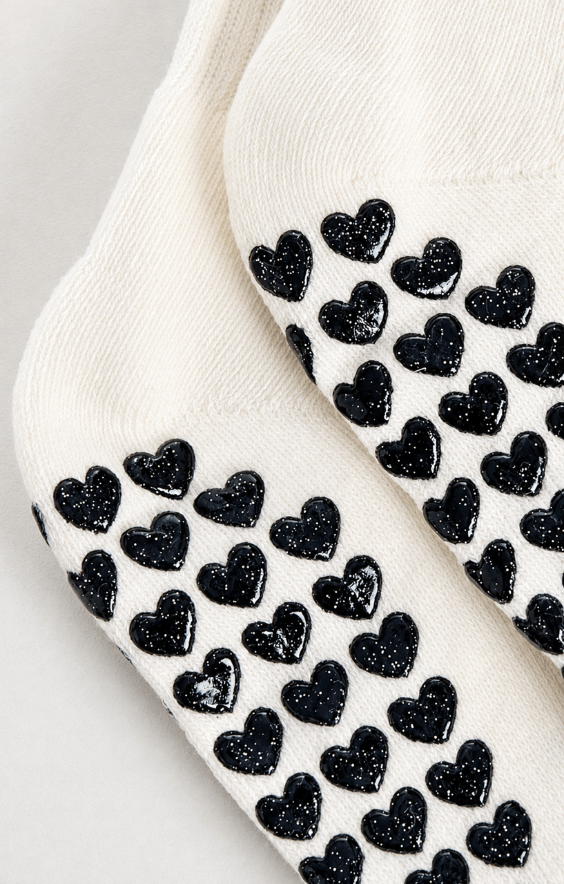 Chaussettes Grips "Eat Sleep Pilates Repeat" Stripe – Noir - Yoga Searcher