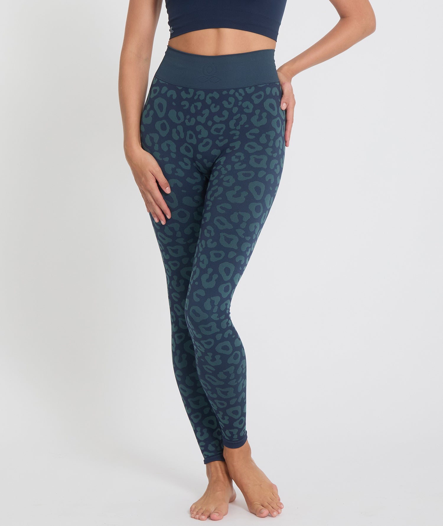 BIDAI - Leggings in jacquard leopardato