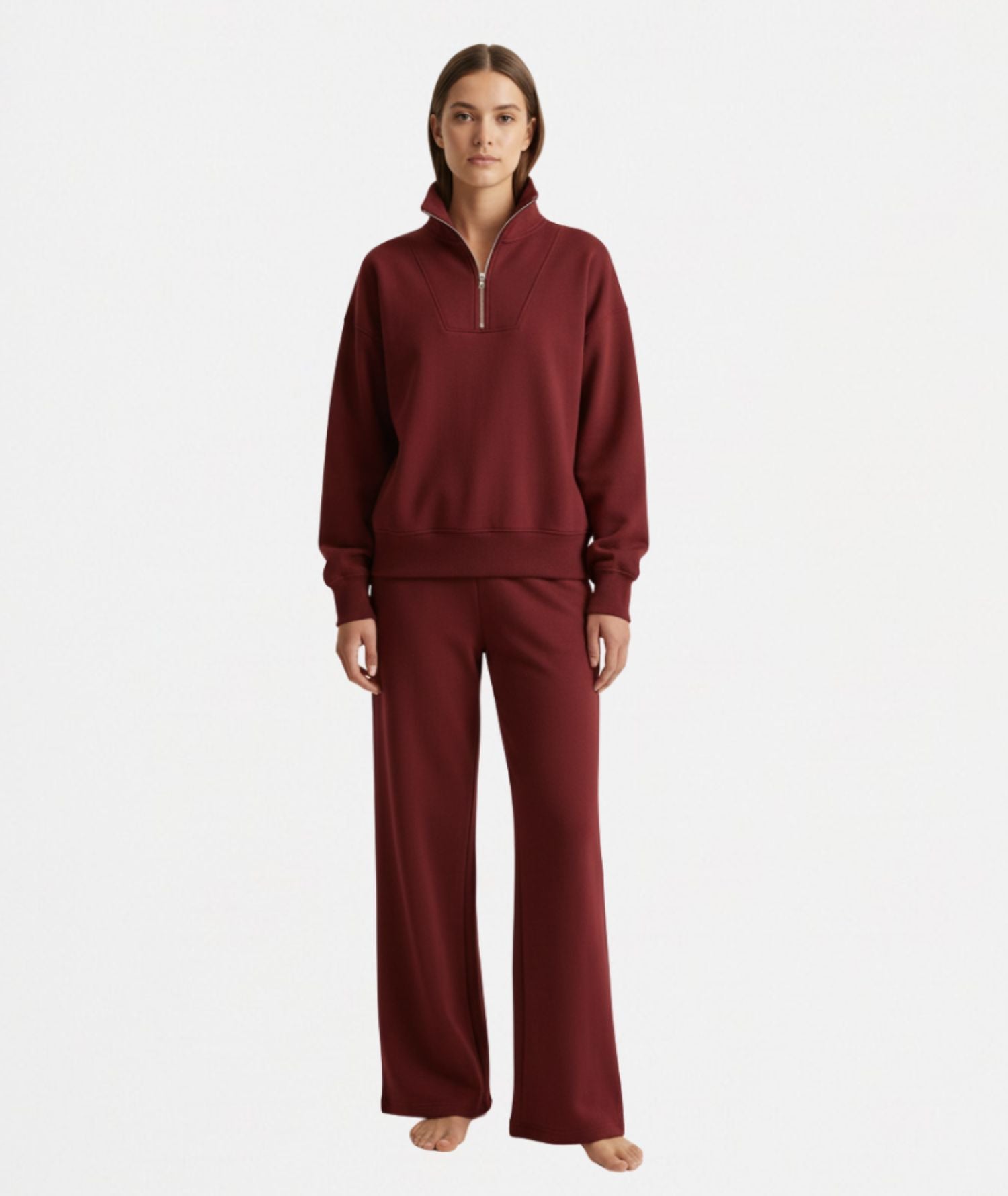KALHARA – Sweat zippé à col montant