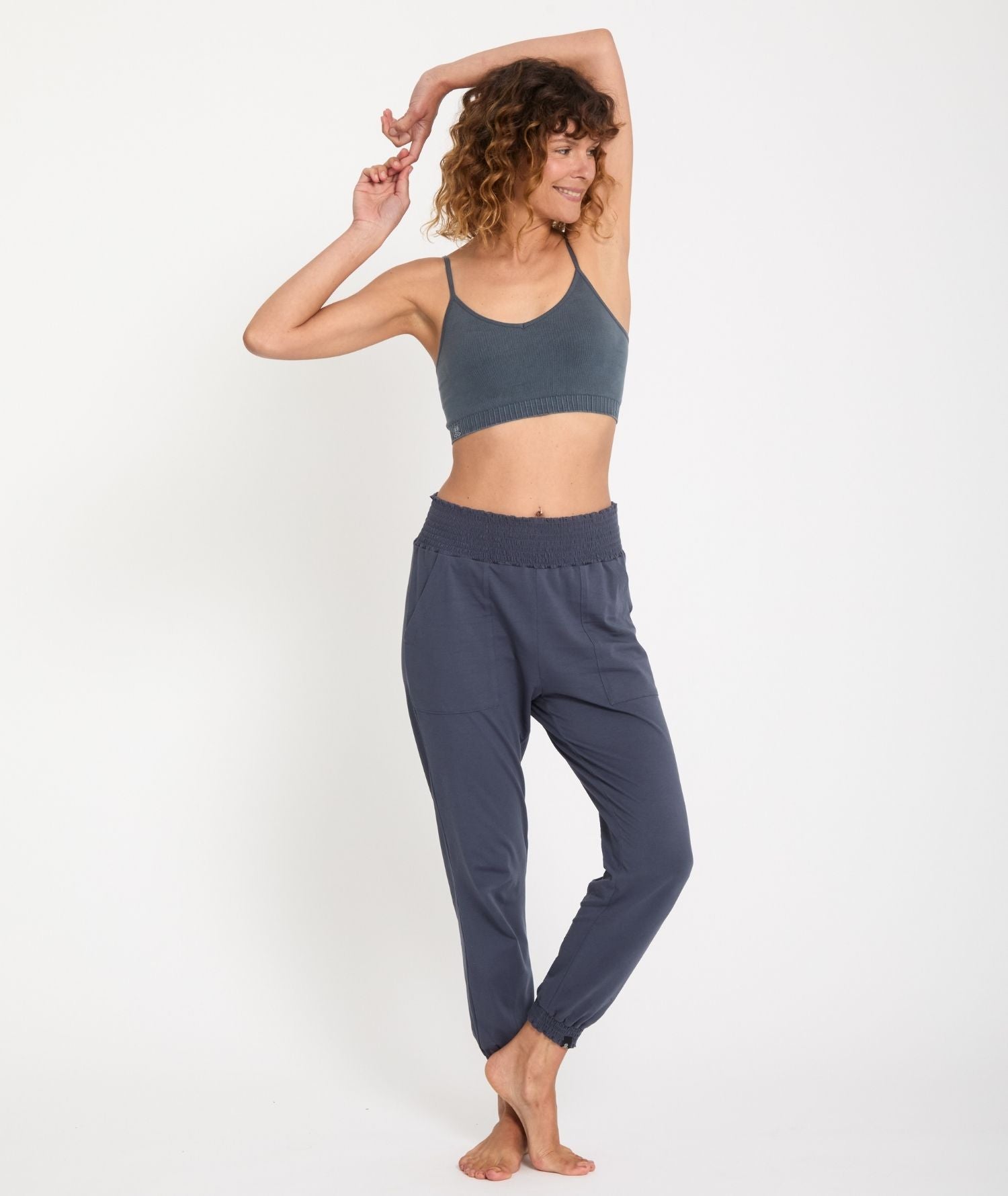 MORJIM - Pantalon fluide yoga - Steel Blue- Yoga Searcher